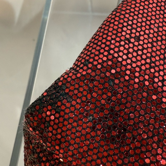 Express Ruby Red Beaded Snap Close Evening Bag with Chain Strap - Picture 6 of 8